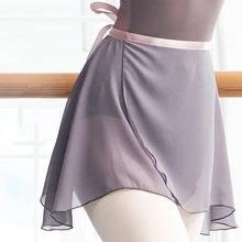 

Ballet Skirt Adult Chiffon Dance Skirt Ballerina Ballet Dress Ribbon Wrap Skirt Dancewear Women Short Lyrical Tie Up Skirt Tutu