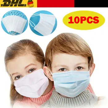 

2020 New Fashion 10Pcs Children's masks Kids Disposable Face Mask 3-Ply Ear Loop