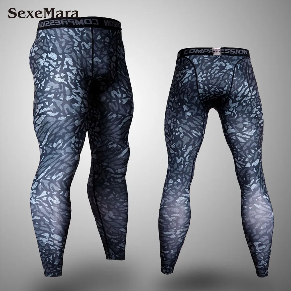 Only Trousers Новинка, мужское термобелье, одежда, спортивный комплект для спортзала, мужские колготки для фитнеса, спортивный костюм для бега, спортивная одежда, Рашгард, кальсоны для мужчин - Цвет: Only Trousers