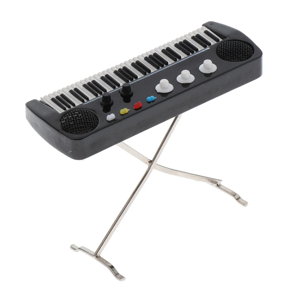 1/12 Musical Instrument Model for Doll House Music Room or Bedroom or Fairy Garden Decoration - Mini Keyboard Piano