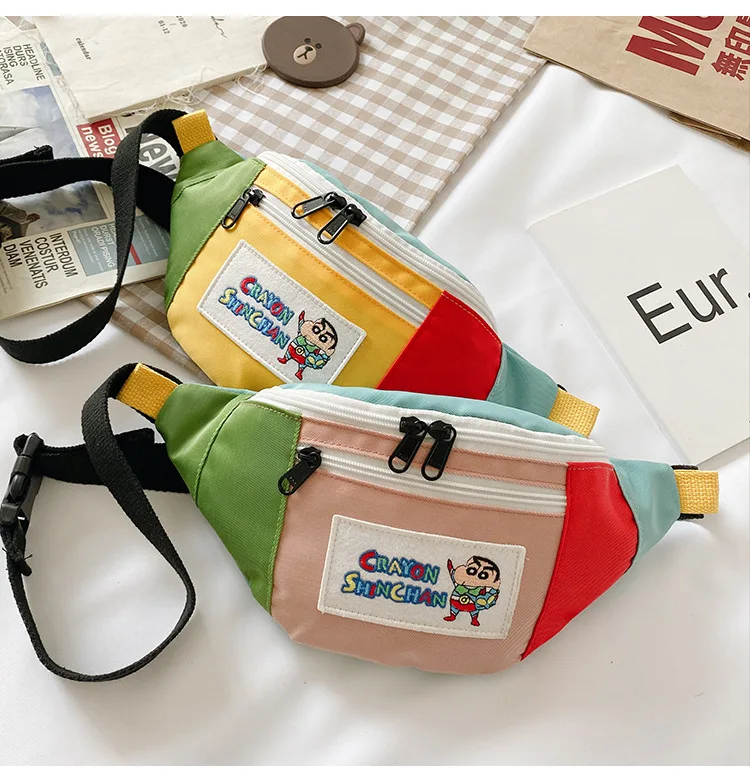 New Japanese Canvas Cartoon Crayon Shinchan Shoulder Bag Cute Boys& Girls Belt Bags Children's Tide Anime Backpack 8-11 Years 4