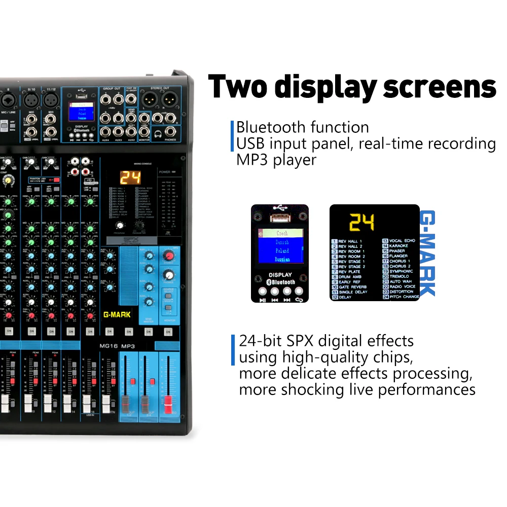 MG16 16 канальный профессиональный миксер микшер usb для церкви сценическое для ночного клуба студийная запись
