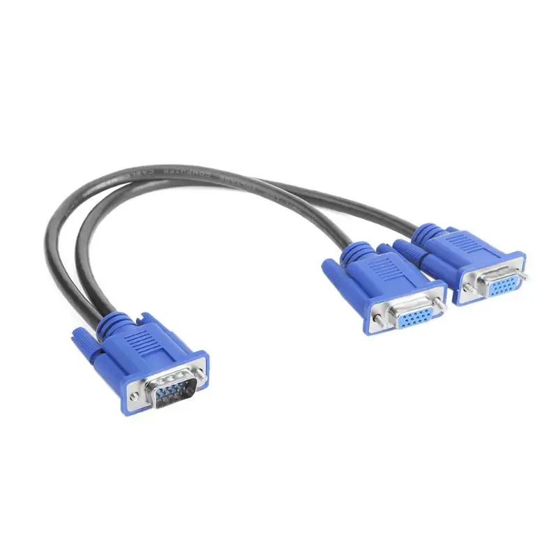Cable divisor VGA de 1 ordenador a 2 monitores, Y divisor macho a hembra, Cable VGA para ordenador portátil Y de escritorio|Cables VGA| - AliExpress