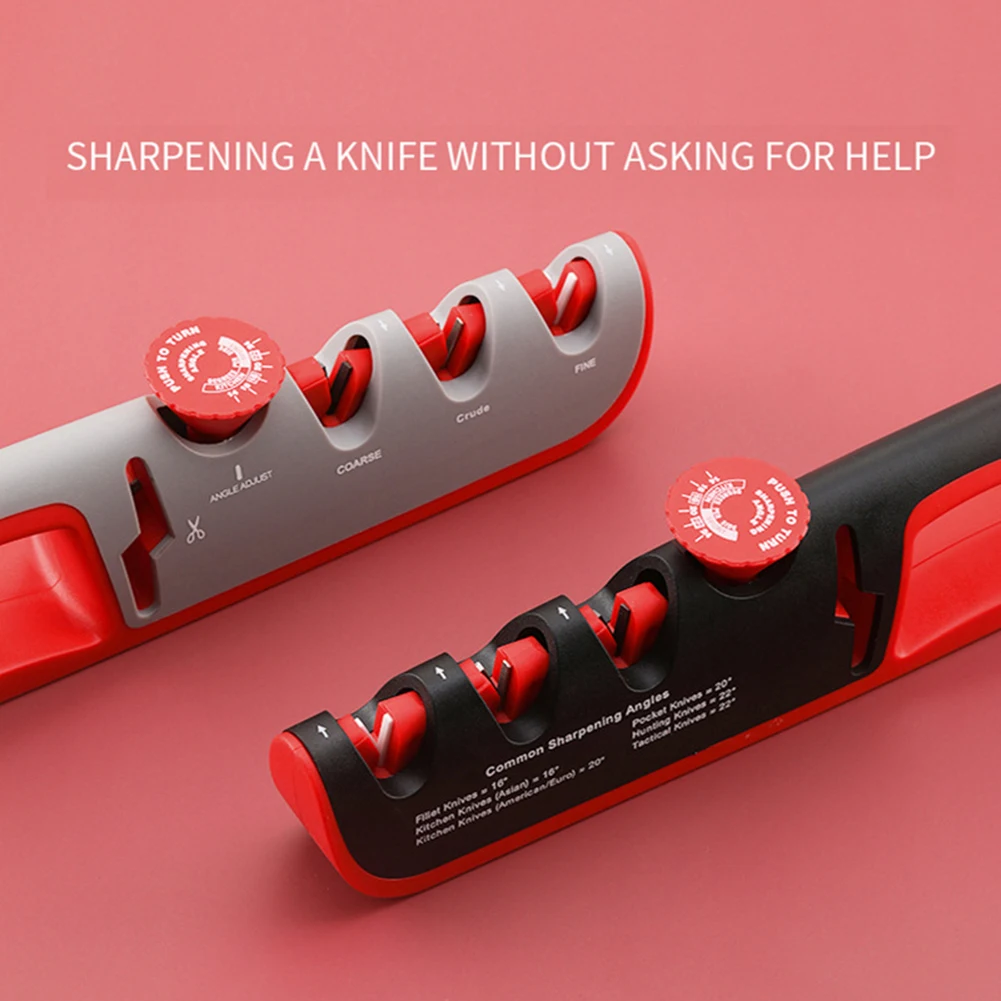 4 в 1 Многофункциональная точилка для кухонных ножей с регулируемым углом система