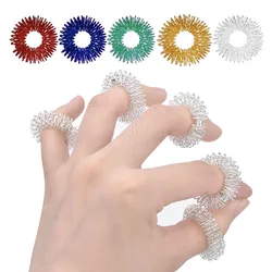 Lot de 5 bagues sensorielles à picots, ensemble de bagues d'acupression, anti Stress silencieux, jouets sensoriels 