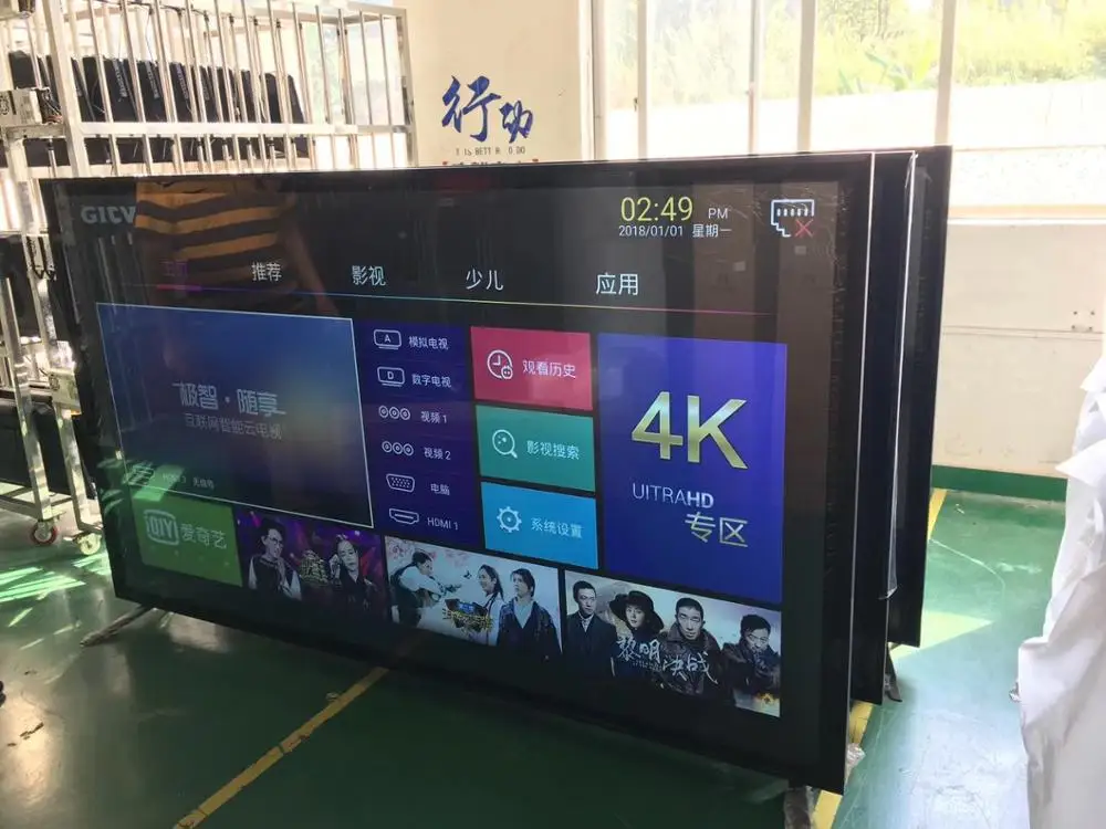 US $2.000.00 Big lcd monitor home theatre 65 75 85 bluetooth wifi DVBT2 4K TV multilanguage Led smart television TV