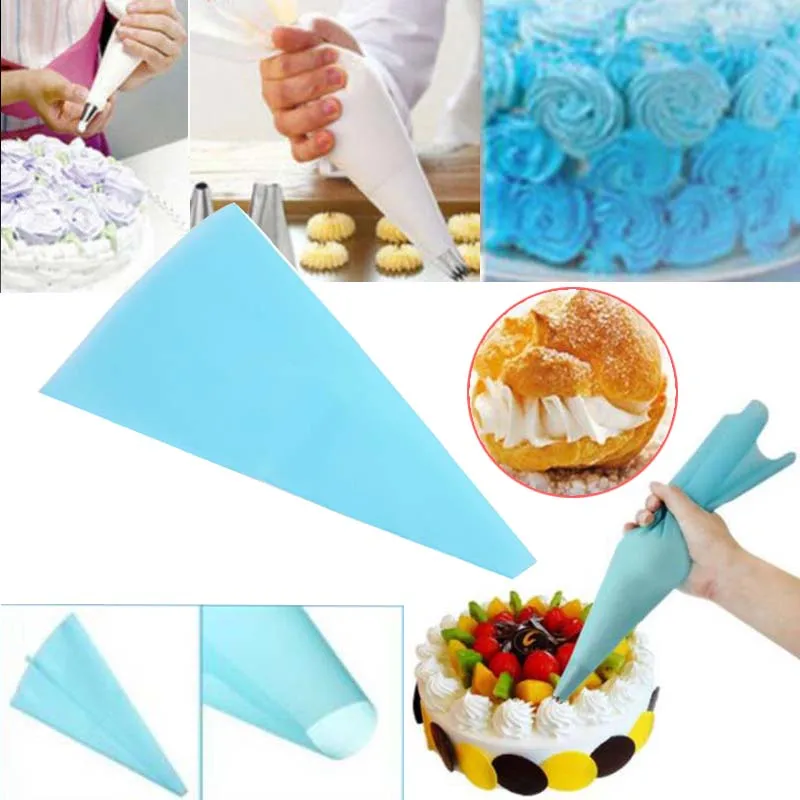 Silicone Reusable Icing Piping Cream Pastry Bag DIY Cake Decorating Supply Tools