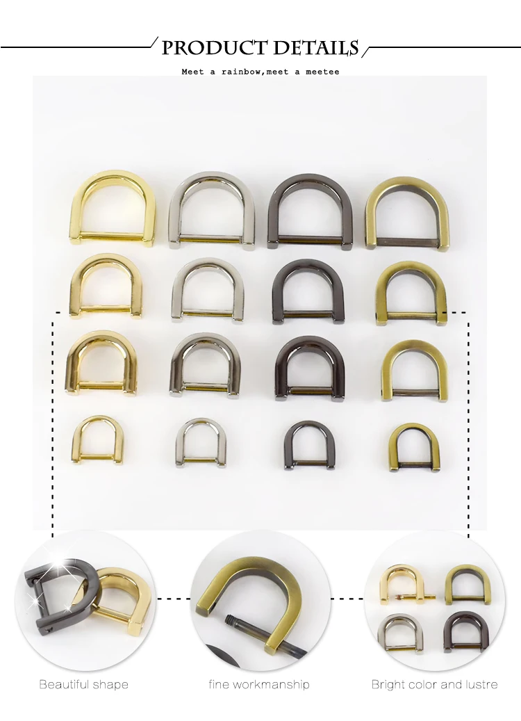 10pcs 13/16/19mm Metal O D Ring Detachable Screw Buckles Shackle Clasp for Bag Strap Belt Hang Buckle Leather Craft Accessories