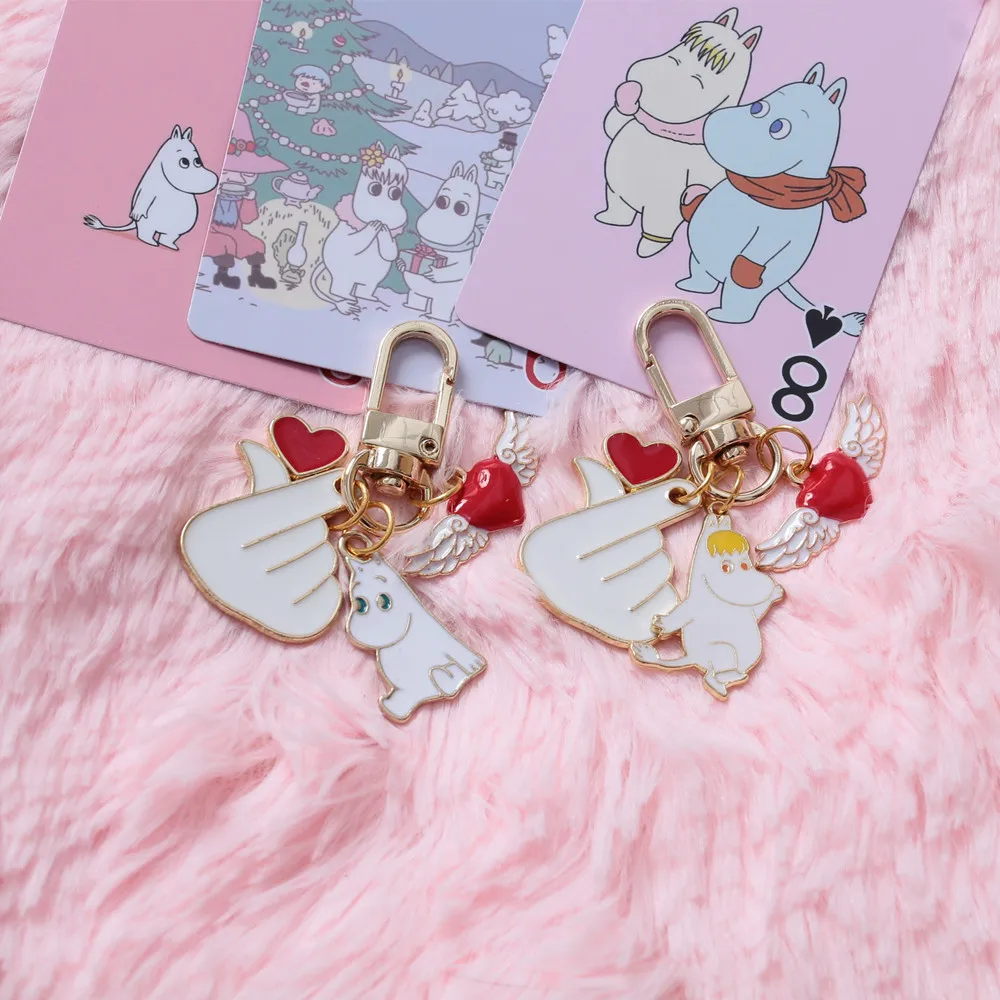 Moomin Mummi брелок Новое поступление модный унисекс Бегемот персонажа плюшевый брелок романтическое желтое металлическое кольцо для ключей