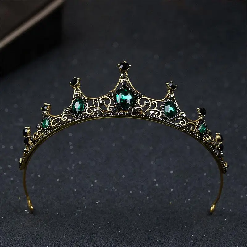Черная Корона в стиле барокко, диадемы, королевская Винтажная с кристаллами хрусталя, свадебные аксессуары для волос, ободки для невесты, свадебные украшения для волос