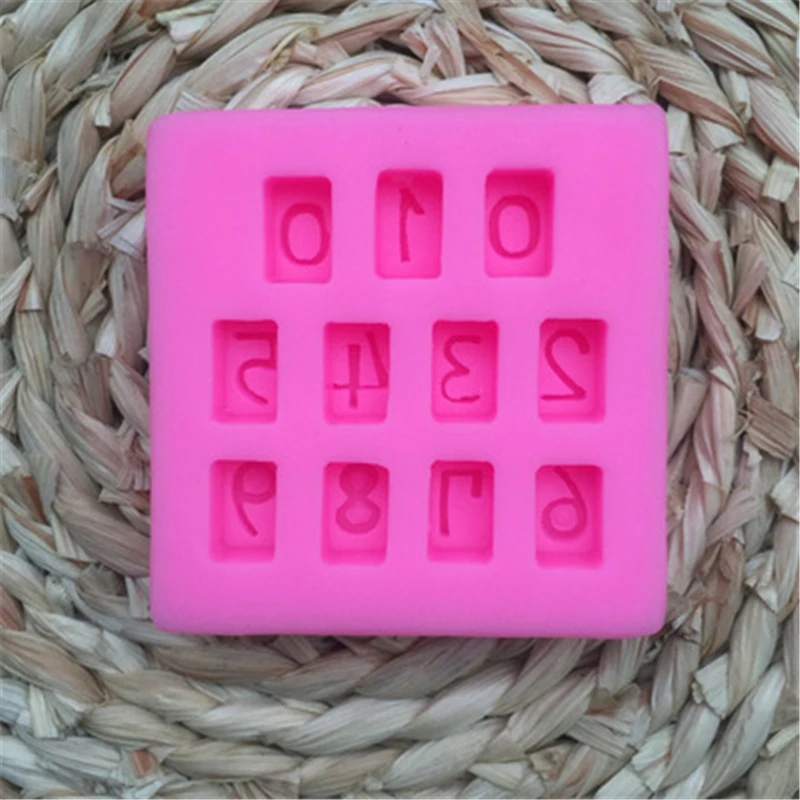 0-9 Number Mobile Number Plate Silicone Mold Diy Liquid Silicone Mold Decoration Plaster Mold