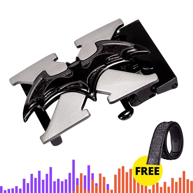 

Batman Belt Men Cowhide Belt Automatic Buckle Black Leather Belt Buckle Waist Strap Barry.Wang with Free Gift Crocodile Belt