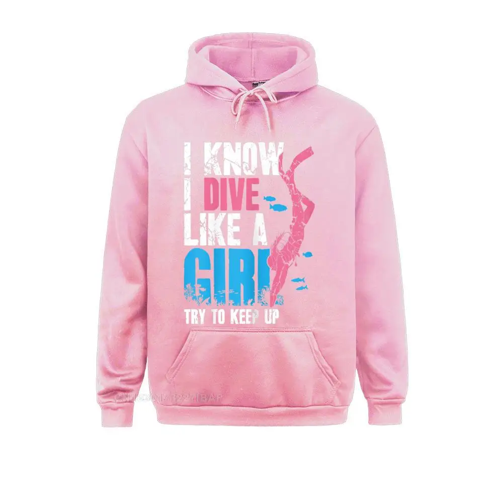 thumbnail image 1 of Sudadera con capucha para mujer, con la frase "Sé que buceo como una chica, trato de mantener el ritmo", sudadera con capucha para mujer, sudadera con capucha, sudadera con capucha de moda y fitness,, 1 of 5