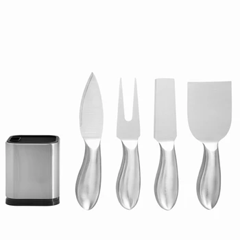 

XYj 4pcs/set Cheese Cutter Tool 4.5'' Storage Holder Knife Slicer Kit Kitchen Cheese Cutter Kitchen Chef Spatula Pan Cake