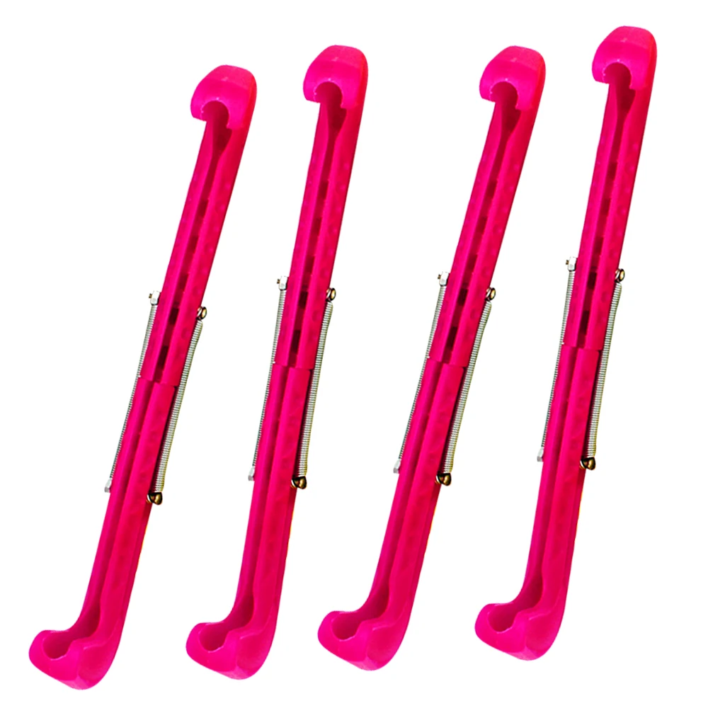 2 Pairs Adjustable Figure Skating Ice Skate Blade Guards / Covers, Pink