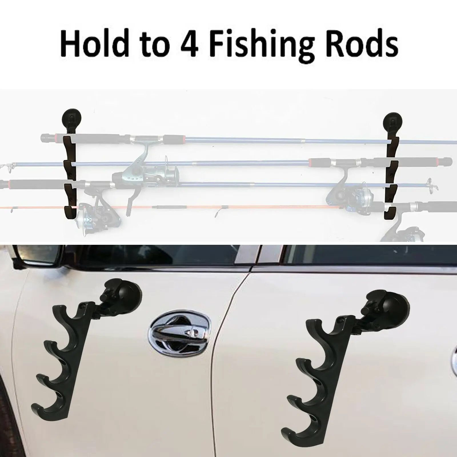 2pcs/lot Fishing Rod Holders With Suction Cups Attach For Boat/car