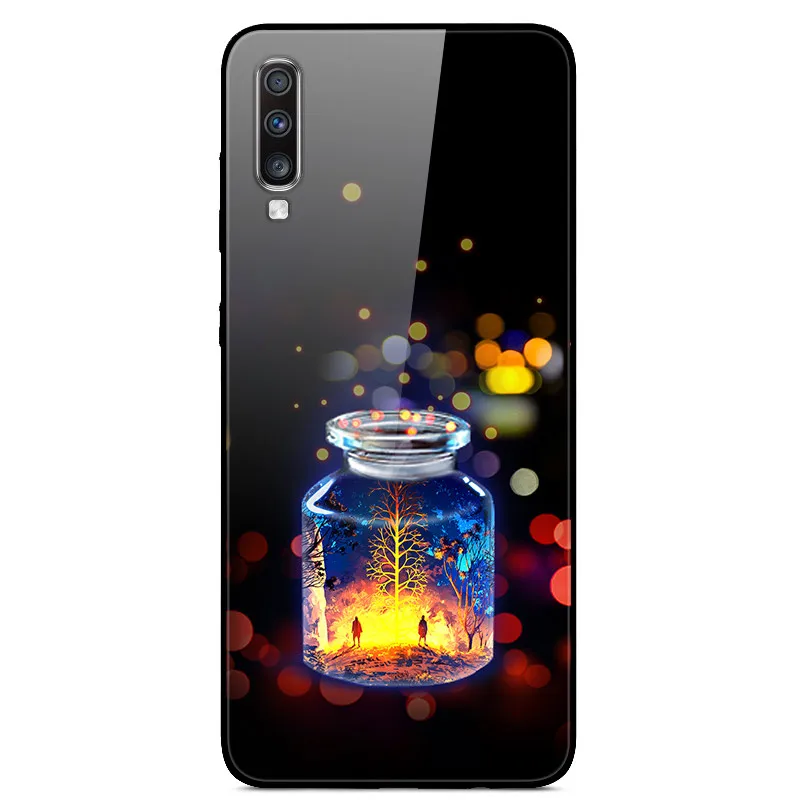 40 Для samsung A70S чехол с милым рисунком стекло Жесткий задней крышки чехлы для samsung Galaxy A70S чехол A707F мягкий бампер Galaxya70s A 70S - Цвет: 40