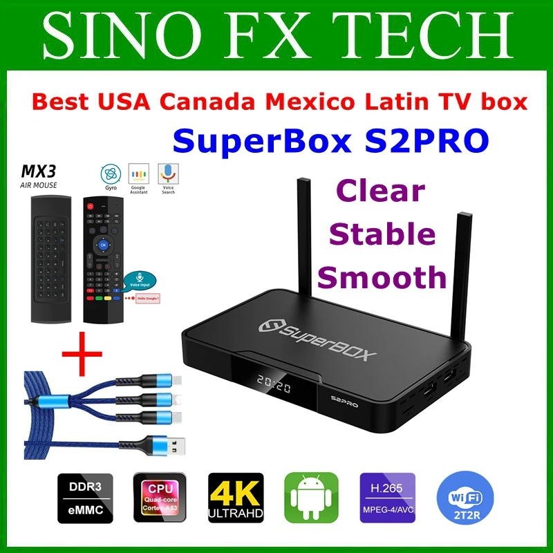 [Подлинный] Superbox S2 Pro лучший английский ТВ-бокс Android 9 0 2 ГБ + 16 для США Канады