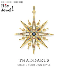 Подвески в виде королевской звезды золотого цвета, весенние ювелирные изделия, винтажные 925 пробы серебряные аксессуары, подарок ручной работы для женщин Ts