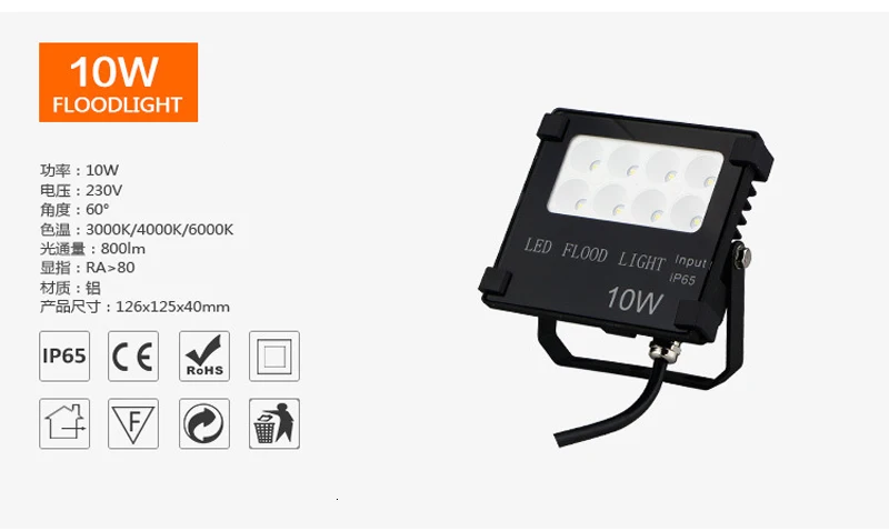 5 шт. Untrathin 10 Вт 20 Вт 30 Вт 50 Вт 100 Вт 150 Вт AC85-265VFloodlight лампа отражатель 220 В прожектор открытый садовый светильник освещение