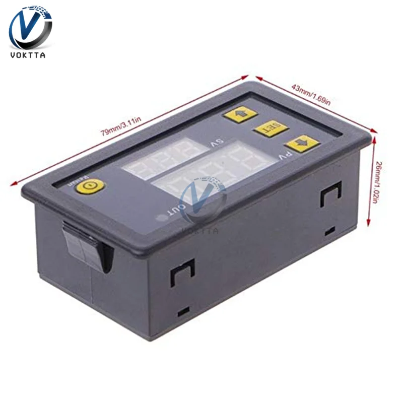 AC 110V 220V Cycle Timing Delay Relay Switch Dual Digital LED Display Cycle Timer Control Switch Module Adjustable Timing Relay