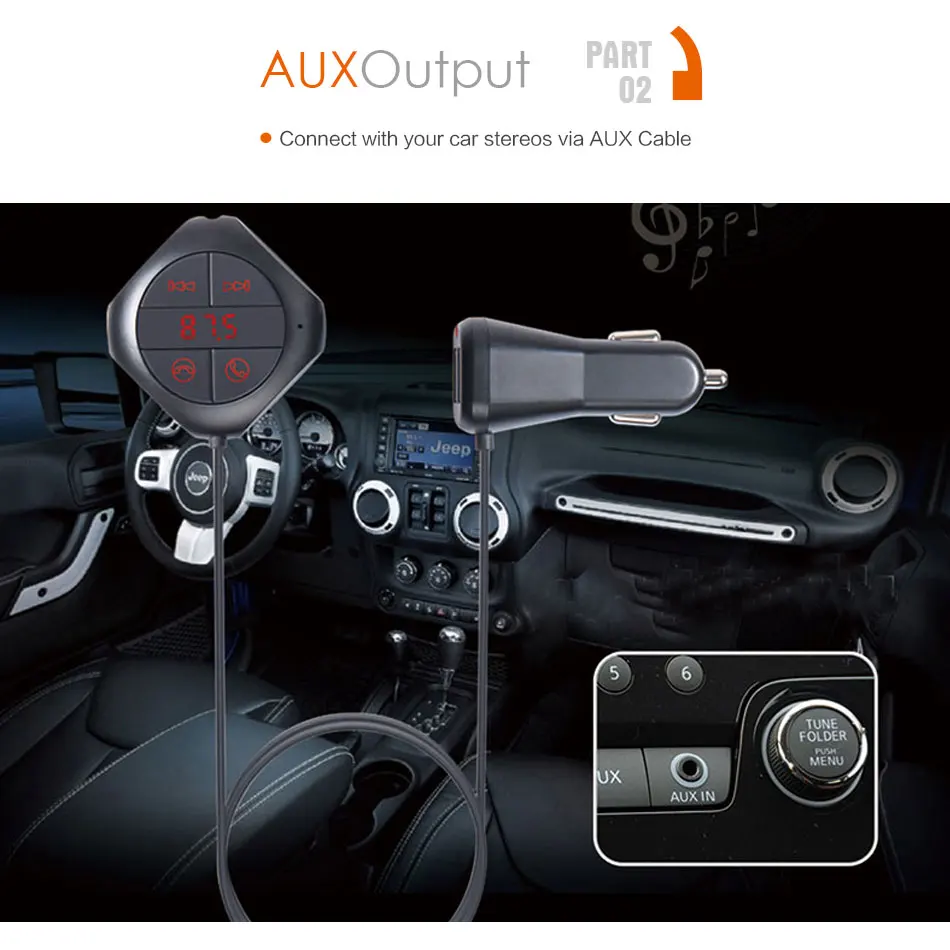 Автомобильный MP3 музыкальный плеер fm-передатчик модулятор AUX Out Bluetooth Handsfree Kit для телефона USB флэш слот карты Micro SD