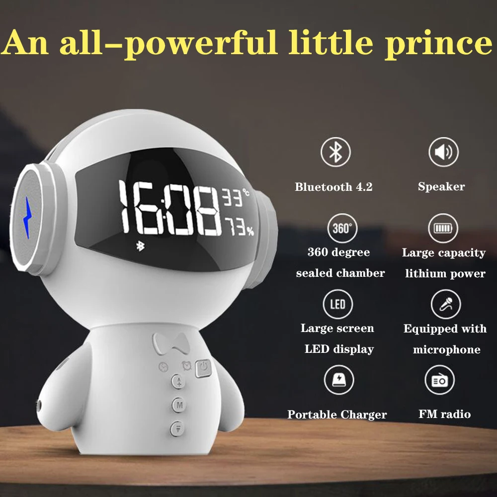

M100 Intelligent Stereo Robot Bluetooth Speaker Noise Cancelling Hands-free Call Robot Speaker Power Bank MP3 Portable battery