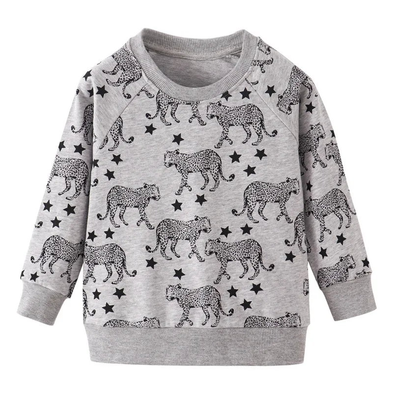 Jumping meter/ стиль, свитер с длинными рукавами милая футболка с рисунком для маленьких девочек топ с принтом динозавров, одежда для мальчиков и девочек