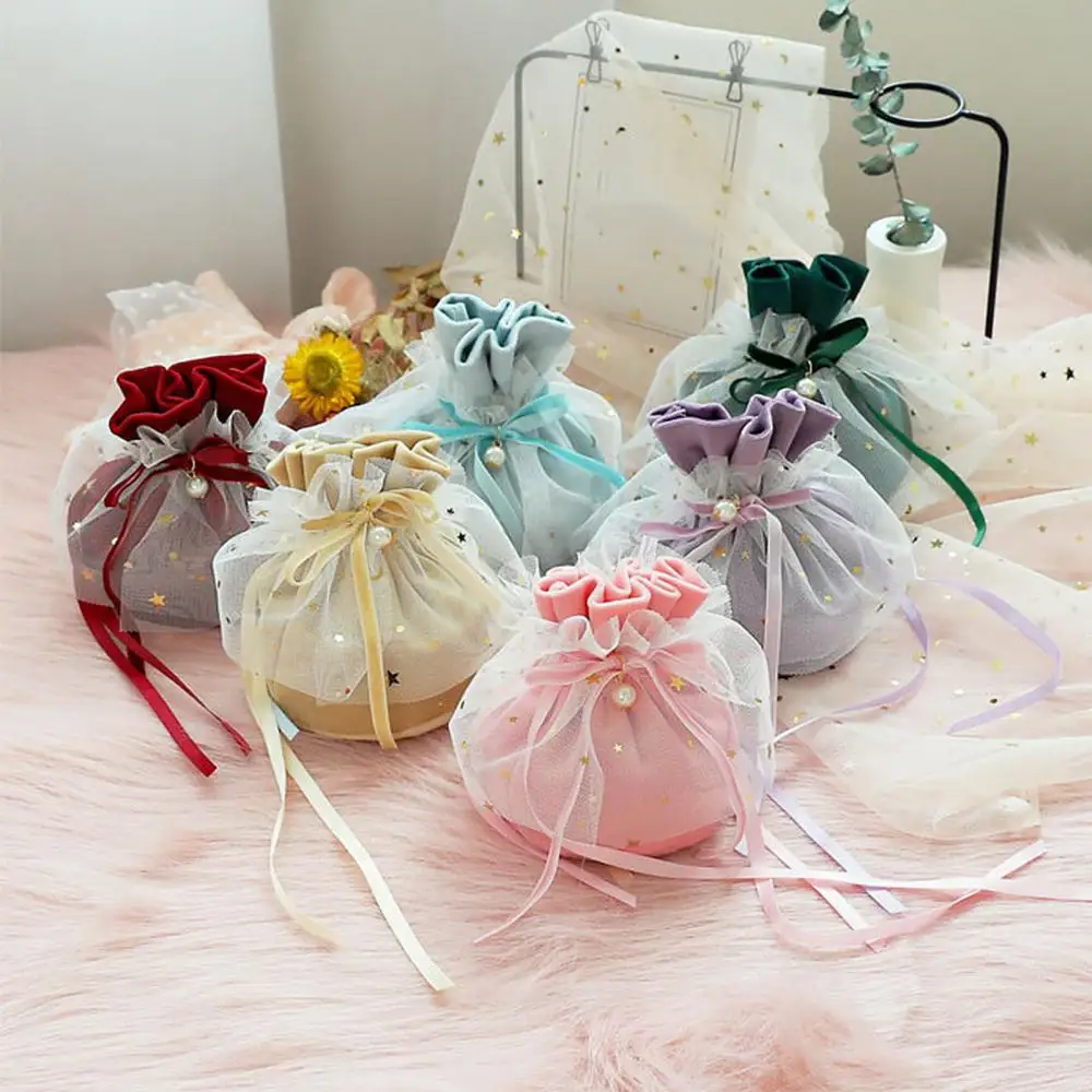 Ribbon Organza Drawstring Bag Mint Gift Bags 3