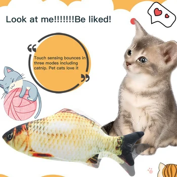 

Cat Toys Electric Catnip Fish Cat Wagging Fish Realistic Plush Simulation Fish Realistic Pet Chewing Catnip Gift Pet Products