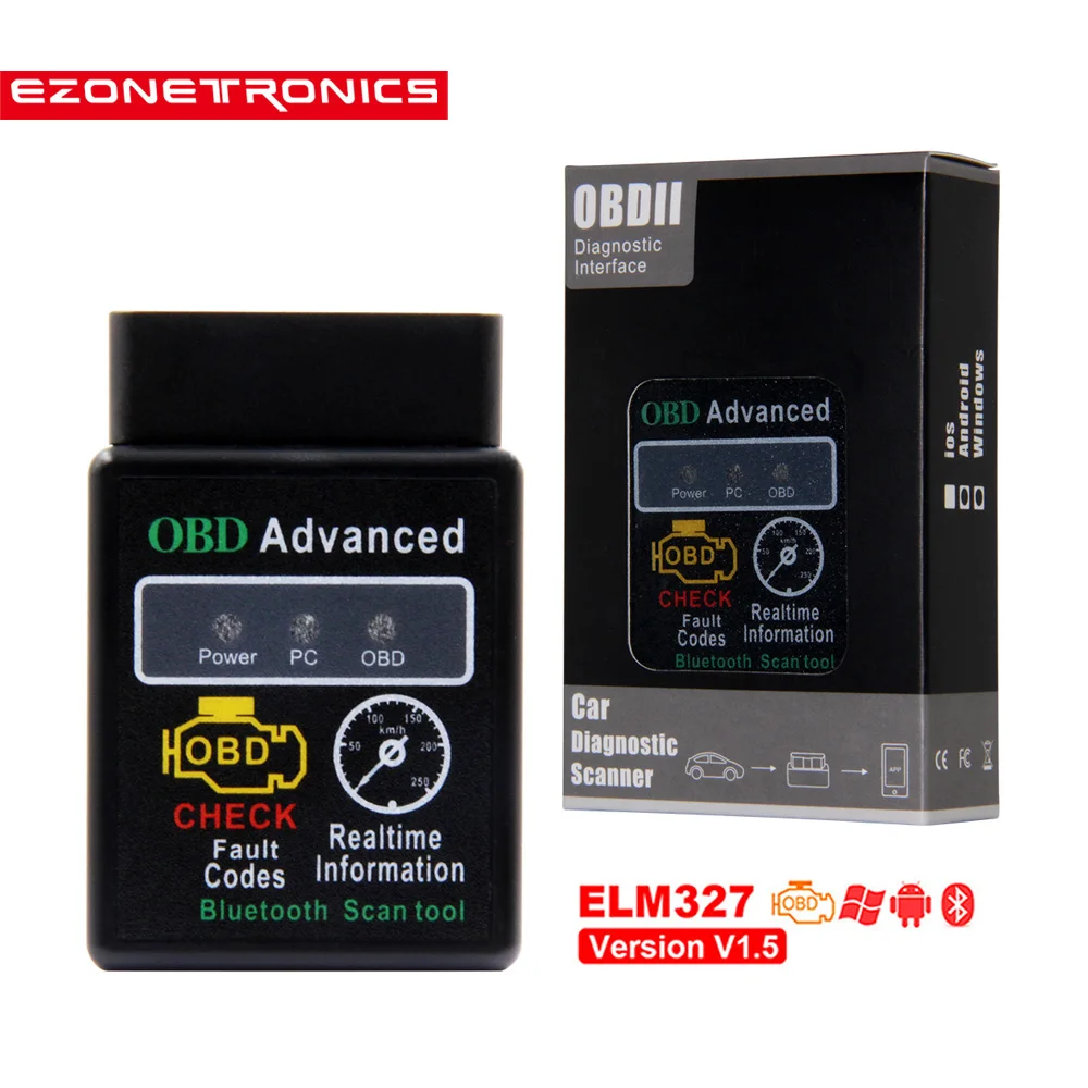 OBD2 ELM327 Bluetooth V1.5 OBD2 автомобильный диагностический инструмент сканер ELM 327 адаптер obd-ii автоматический сканер считыватель кодов для Android Крутящий момент
