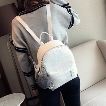 

Women's Backpack 2020 New Leisure Soft Leather Fashion Bag Personality Mini Versatile Stone Pattern Cute Cute Backpack