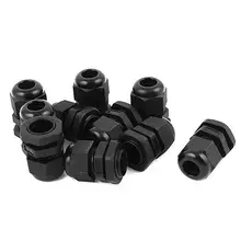 10 шт. PG11 5-10 мм 18,6 мм резьба черные пластиковые Водонепроницаемые кабельные сальники