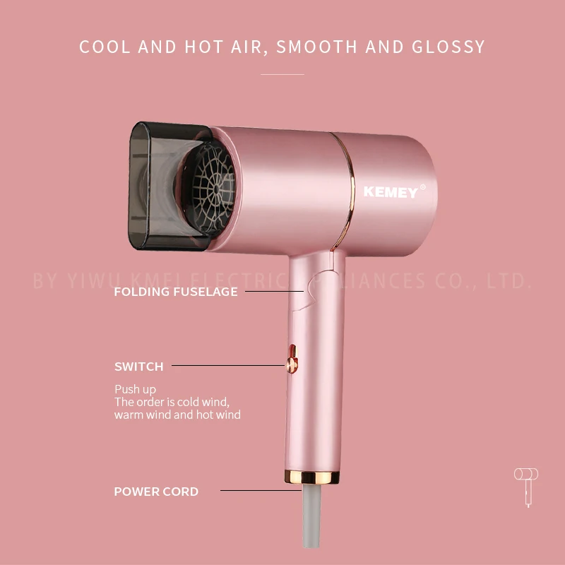 rapida dobravel portatil rosa secador de cabelo casa viagem salao beleza 03