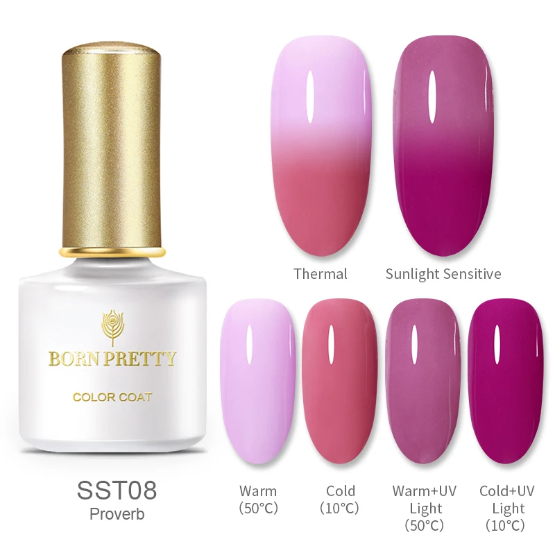 BP-SST08 BORN PRETTY термический гель лак для ногтей Температура Изменение цвета УФ гель Отмачивание гель лак для ногтей 6 мл 40 цветов нужно УФ лампа лечение - Цвет: BP-SST08