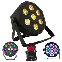 1 шт. светодиодный светильник 7x18 Вт RGBWA + UV Par с DMX512 6in1 сценический светильник с эффектом стирки DJ Disco 7x12 Вт 54x3 Вт 12x3 Вт Мини Светодиодный точечн...