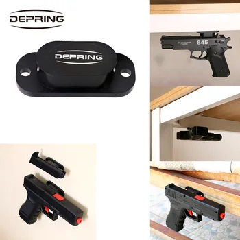 

2pcs/pack 25LB Rating Gun Magnet Concealed Gun Holder with Anti-Scratch Cap and Screws for Desk Bed Under Table Car