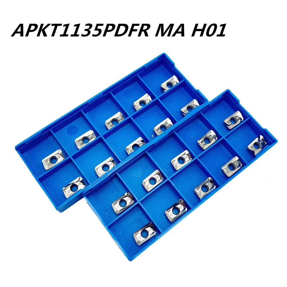 

10PCS New aluminum alloy tool APKT1135 MA H01 high quality cylindrical aluminum alloy CNC machine tool blade metal turning tools