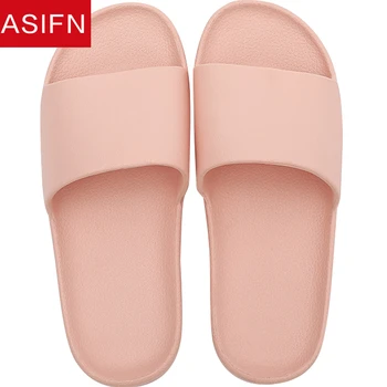 

ASIFN Bathroom Slippers Women Summer Slides Simple Home Household Home Couple Indoor Flip Flops Non-slip Slippers Men Sandals
