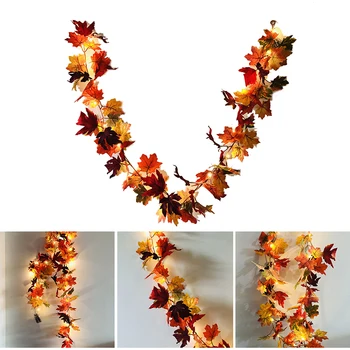 

Christmas Decorations Maples Leaf String Lights Battery Powered Harvest Fall Garlands String Light Autumn Thanksgiving _WK