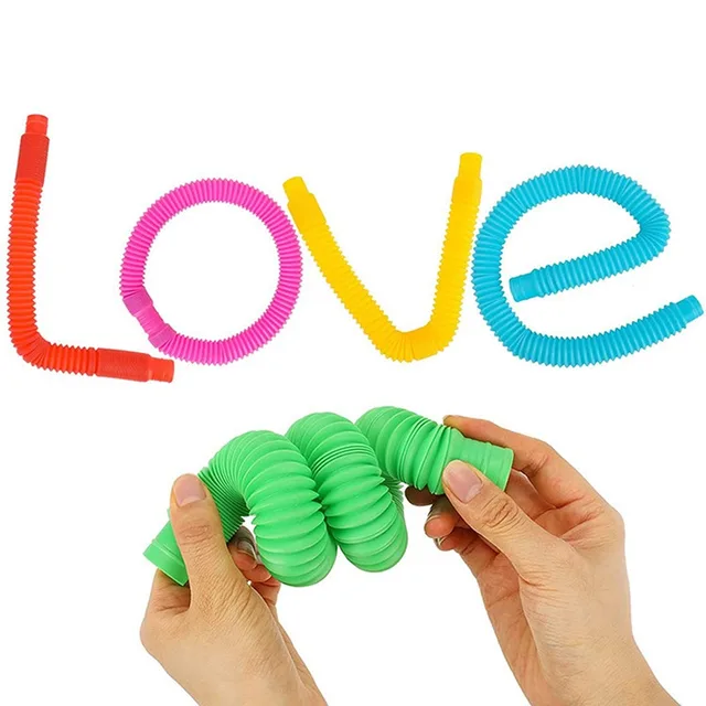 1/5Pcs Luminous Pop Tubes Sensory Fidget Toy Stress Relieve Toys Autism Anti-stress Plastic Bellows for kids Squeeze Gifts Toys 5