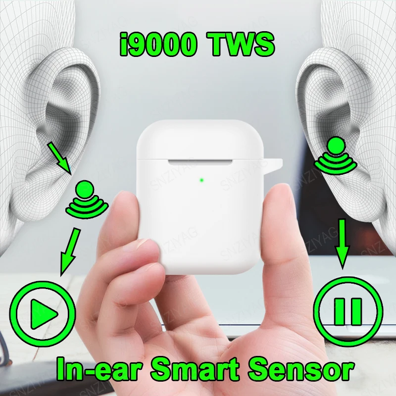 

i9000 TWS Aire 2 Pop-up 1:1 Replica Earbuds Bluetooth 5.0 Wireless Earphones Smart in-Ear Sensor i9000tws PK i1000 i500 i800 TWS