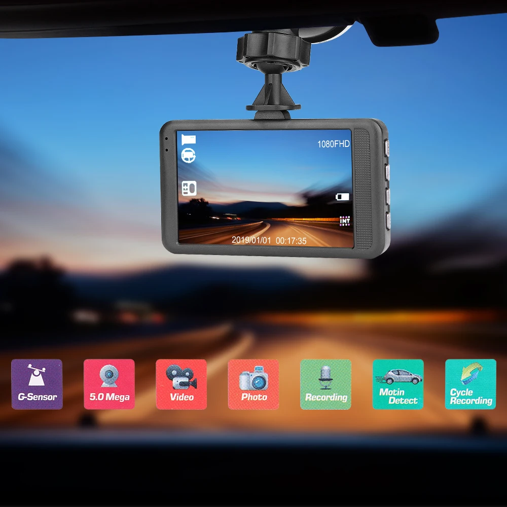 

1080P 3Inch 170 Degree Car Accessories DVR Auto Radio Dash Cam Radio Cassette Player Auto Products Automobile Camera G Sensor