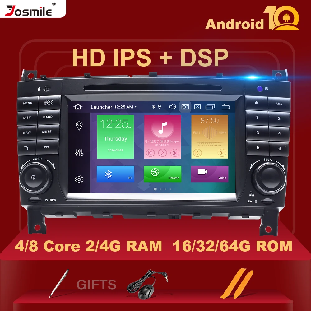 2 Din Android 10 автомобильный DVD мультимедиа для Mercedes/Benz W203 W209 W219 A-Class A160 C-Class C200 CLK200GPS