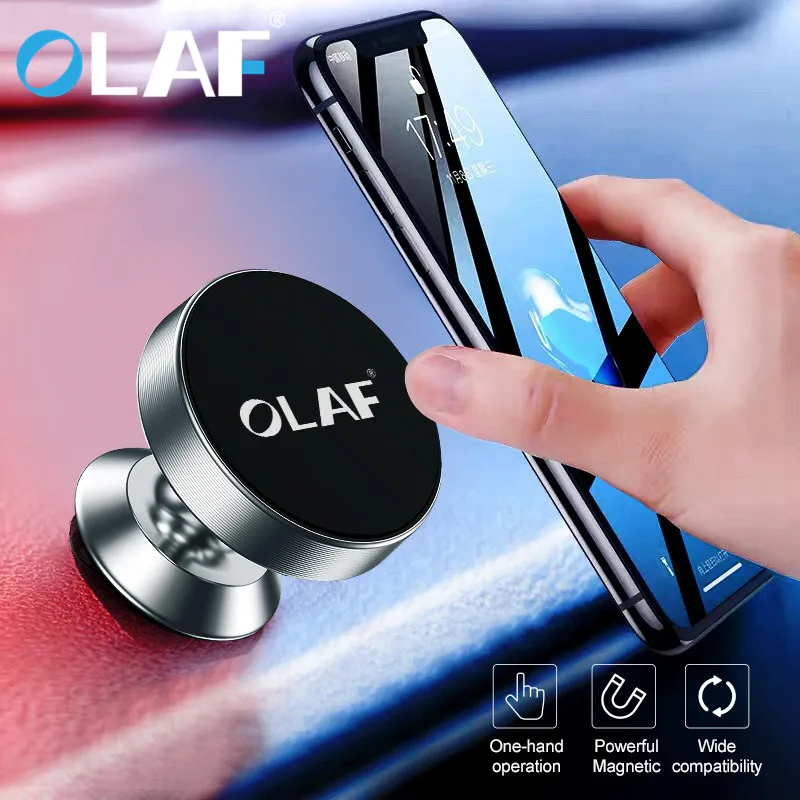 Silver OLAF магнитный автомобильный держатель для телефона, подставка для мобильного телефона, магнитный штатив, вентиляционное отверстие, автомобильный держатель для iPhone XS XR samsung - Цвет: Silver