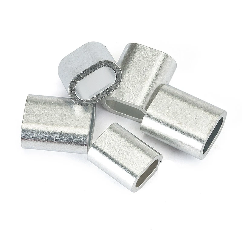 Oval Clip Wire Rope Clamp Aluminum Ferrule Crimping Sleeves (10-100 Pack)