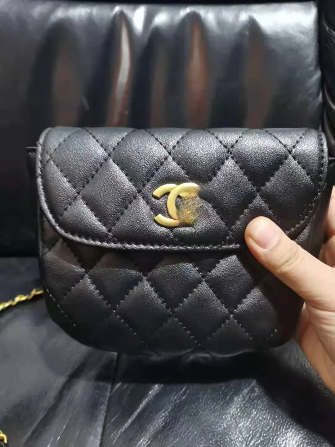 2021 New Small Golden Ball Waist Bag, Rhombic Chain Multi-purpose Bag, Women's Fashion One Shoulder Messenger Bag