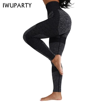 

IWUPARTY Energy Black Knit Seamless Leggings Outfits High Waist Yoga Pants Workout Running Sport Tights Gym Fitness Clothing