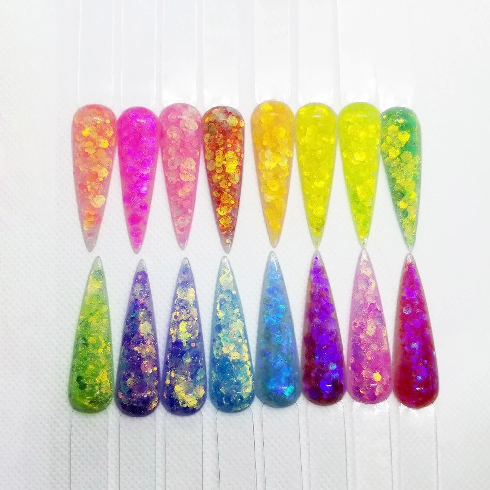 1oz/30grams Manicure Acrylic Nail Powder Mix Glitter 21 Colors Nail Art Decorations