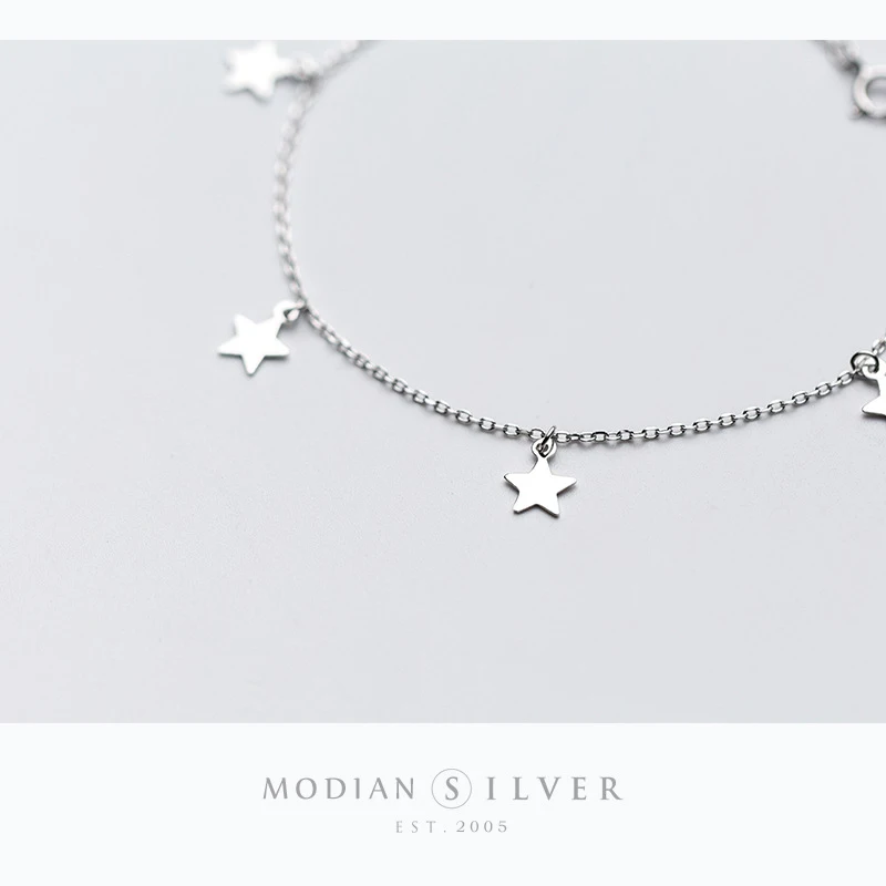 Colusiwei яркая цепь со звездами серебро anklets для женщин 925 стерлингового серебра